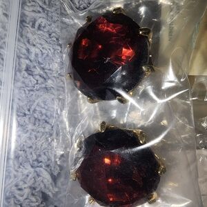 Vintage Dark Purple Clip-on Earrings